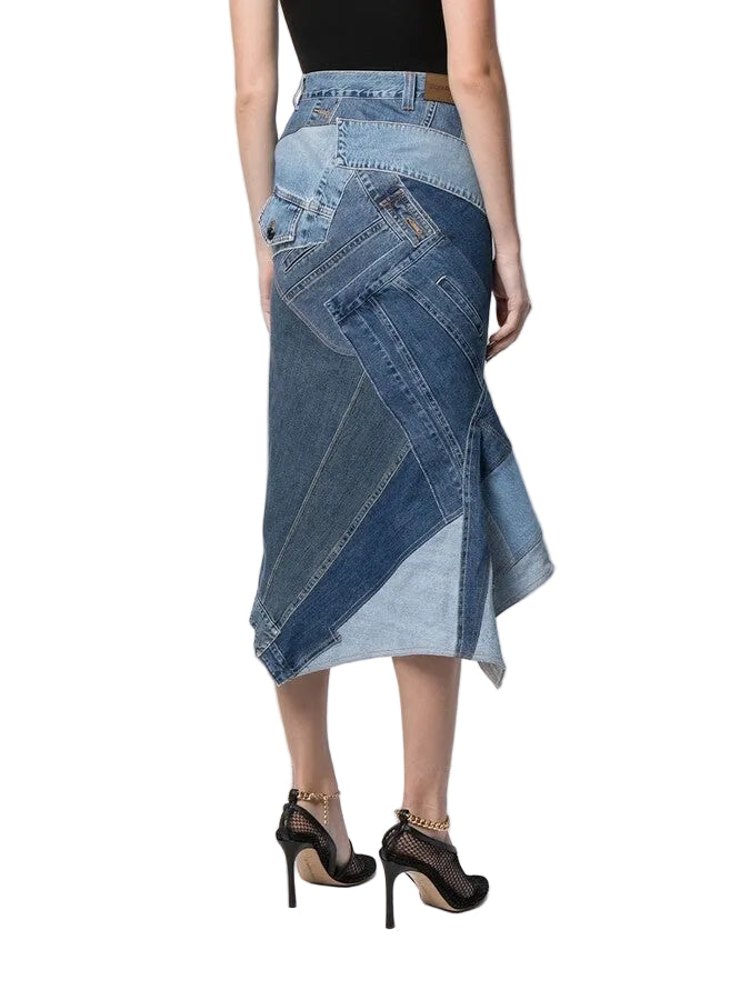 NWT- Tom Ford Patchwork Denim Skirt RRP $4990 - Size 36 or S