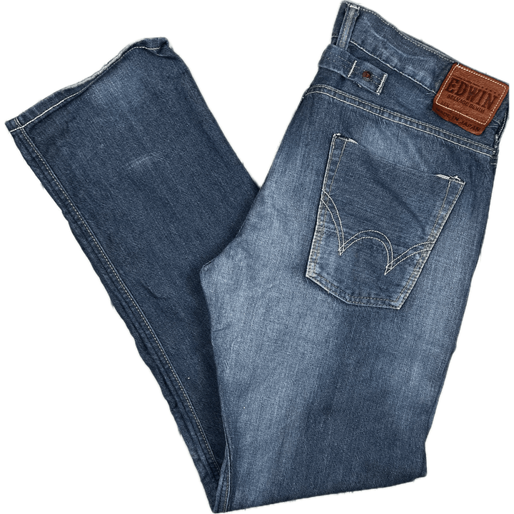 Edwin Made in Japan - Blue 'SK505 Selvedge Denim Jeans -Size 34/32 - Jean Pool