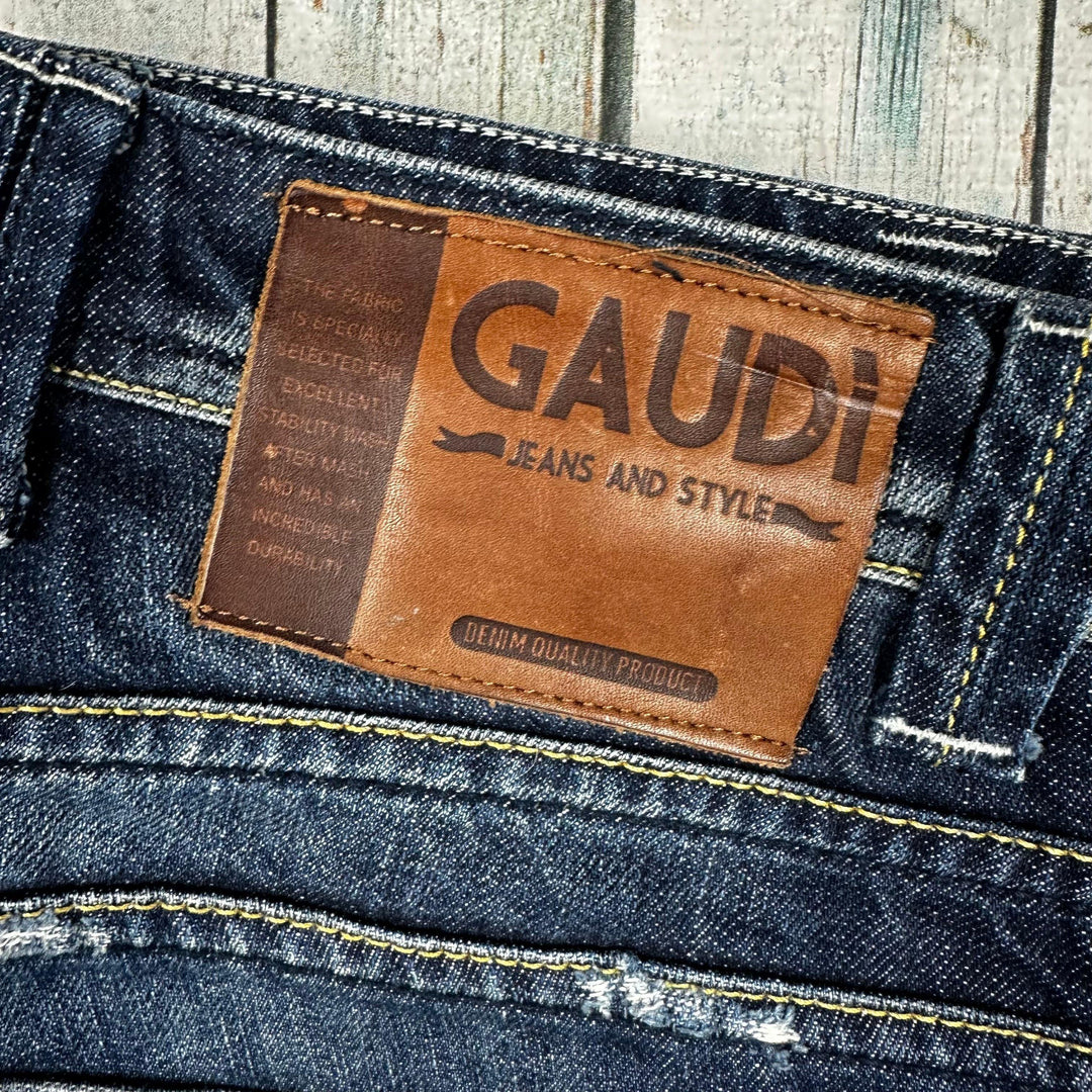 Gaudi Italian Distressed Slim Fit Jeans - Size 34/34 - Jean Pool