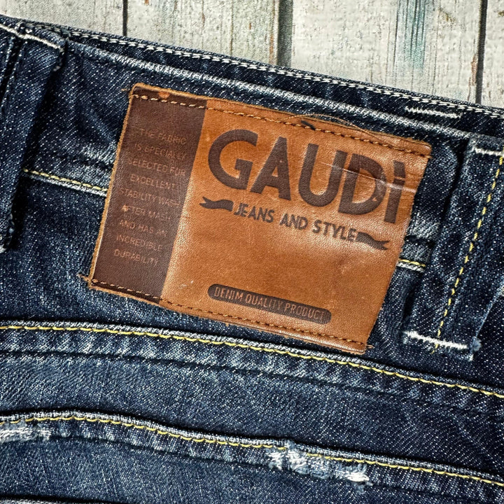 Gaudi Italian Distressed Slim Fit Jeans - Size 34/34 - Jean Pool