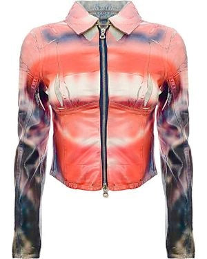 NWT -Diesel ‘De-Smily FSD’ Printed Denim Jacket - Size XXS