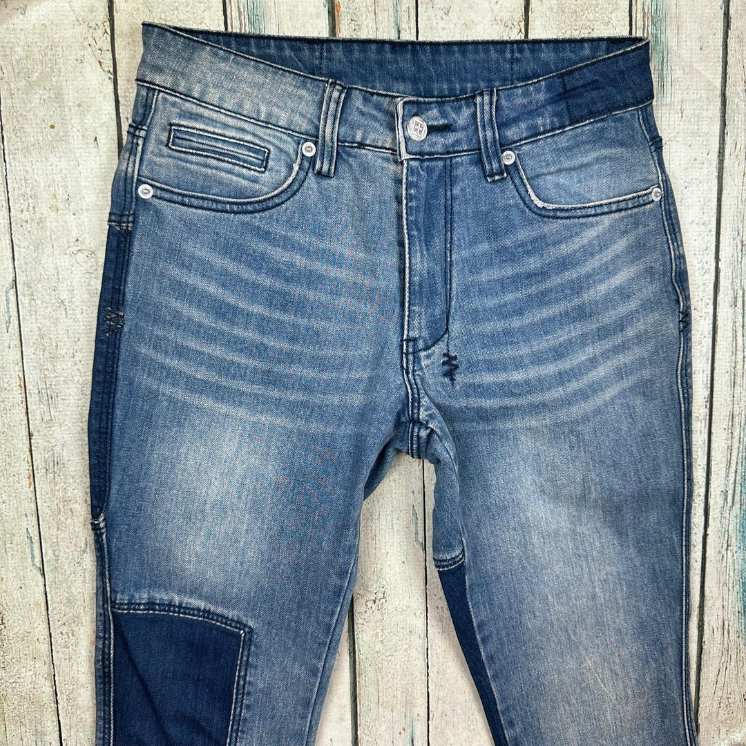 Ksubi 'Spray On' Patch Repair Wash Jeans- Size 25 - Jean Pool