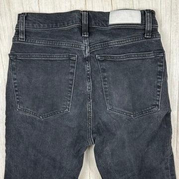 RE/DONE High Rise Ankle Crop Aged Black Jeans -Size 26
