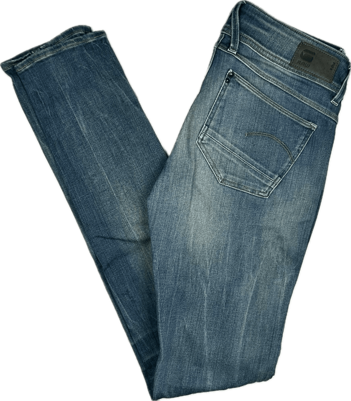 G Star RAW Womens 'Lynn Mid Skinny' Distressed Jeans -Size 27/34