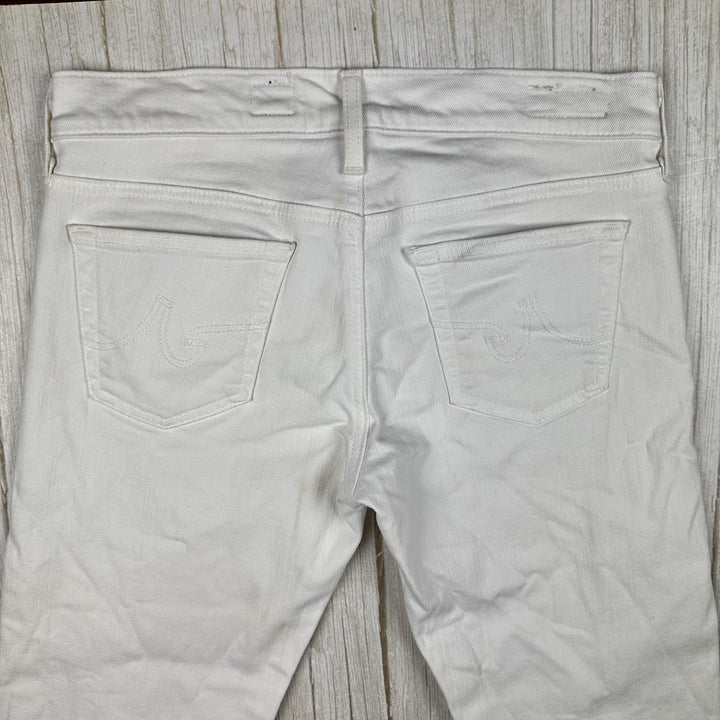 AG Adriano Goldschmied Boyfriend Slim White Jeans - Size 27