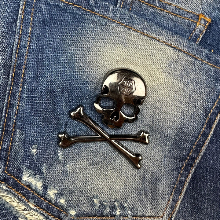 Philipp Plein Mens 'Petrol Water' Straight Cut Jeans -Size 38