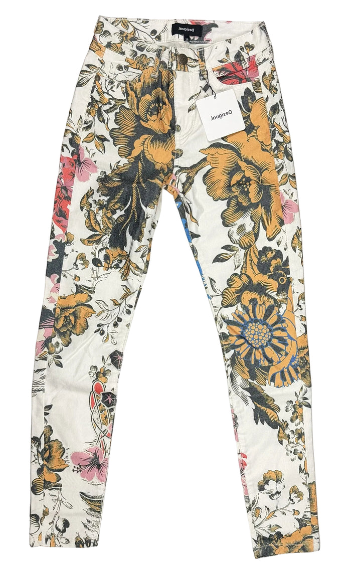 NWT- Desigual Floral Print Ladies Skinny Jeans- Size 24