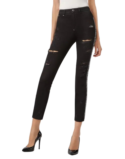 NWT-  Philipp Plein Ladies High Waist Jegging Logo Jeans -Size 25