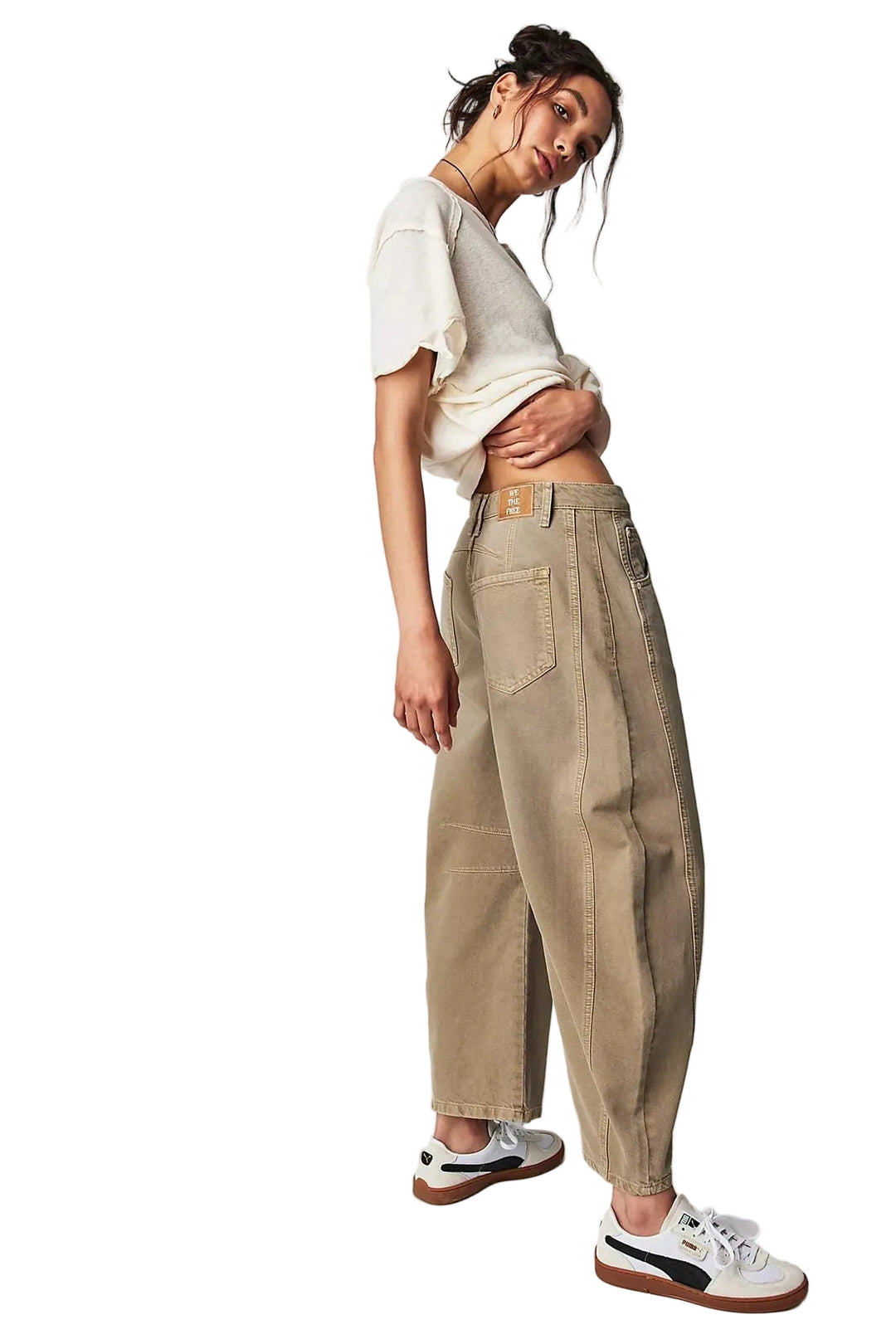 NWT- Free People 'Good Luck' Mid Rise Barrel Jeans - Size 27L