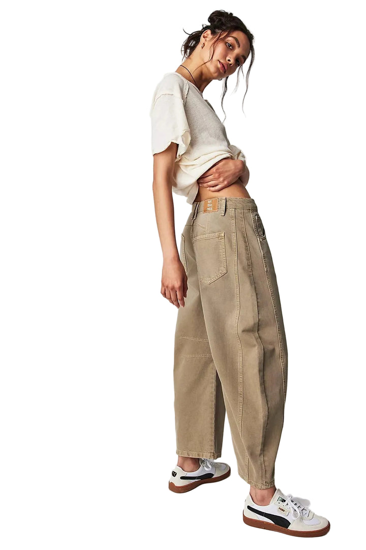 NWT- Free People 'Good Luck' Mid Rise Barrel Jeans - Size 27L