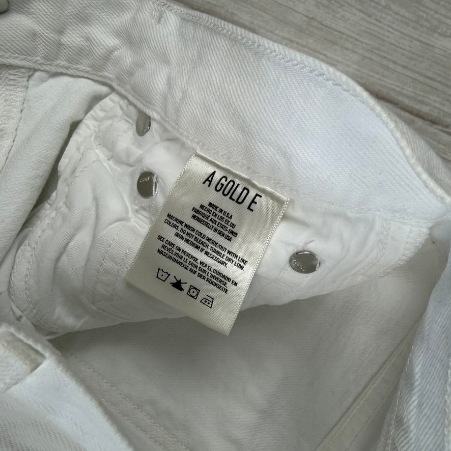 AGOLDE Distressed White High Rise &
