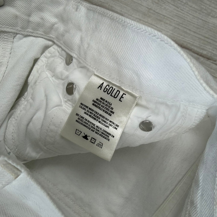 AGOLDE Distressed White High Rise &