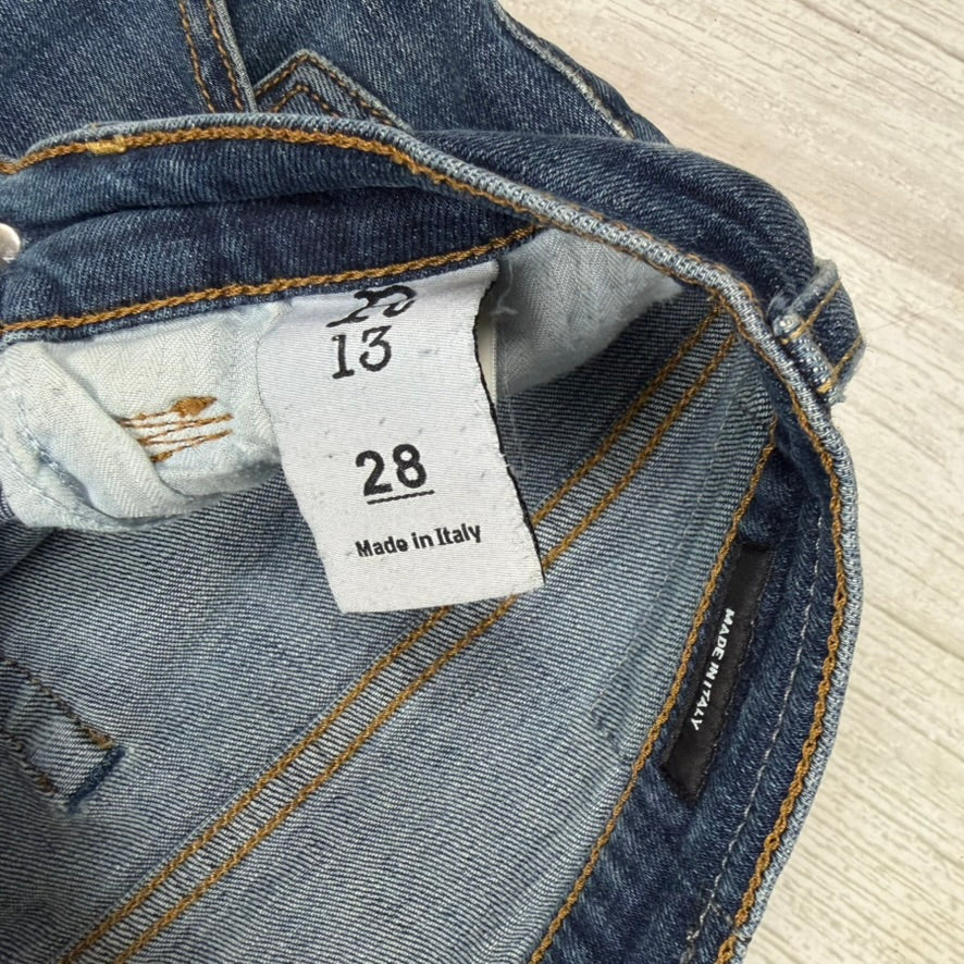 R13 Made in Italy 'X Over' Blue Jeans Jeans- Size 28