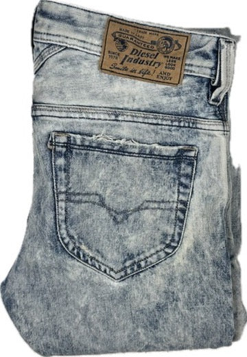 Diesel 'Thanaz' Slim Straight Acid Wash Jeans - Size 30/32