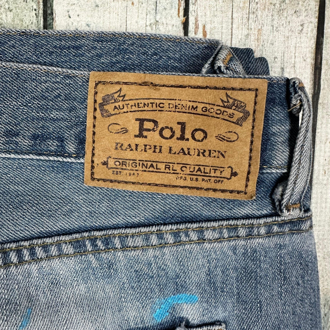Ralph Lauren 'The Avery Boyfriend' Paint Splatter Denim Jeans - Size 29 - Jean Pool