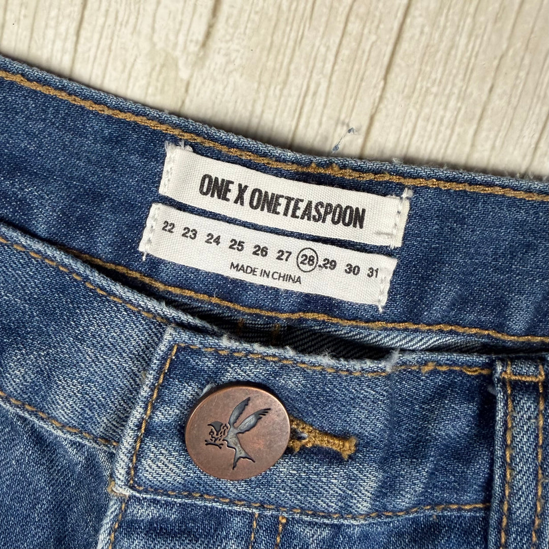 One Teaspoon 'Rollers' Distressed Denim Shorts  - Size 28"