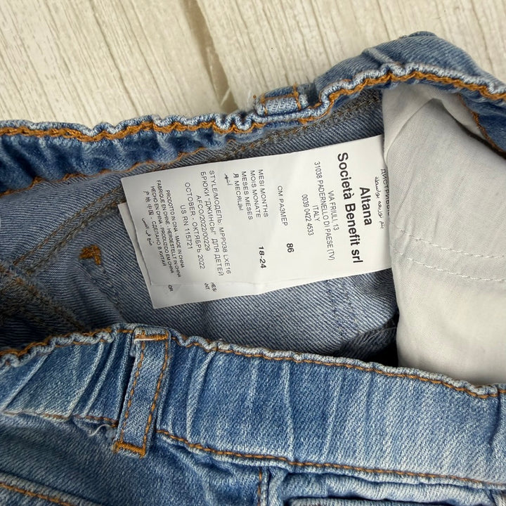 Moschino Baby Teddy Logo Print Baby Jeans  - Size 18M