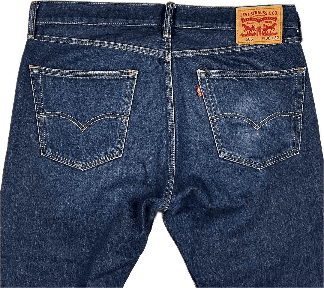 Levis Straight 505 Men's Denim Jeans - Size 36S