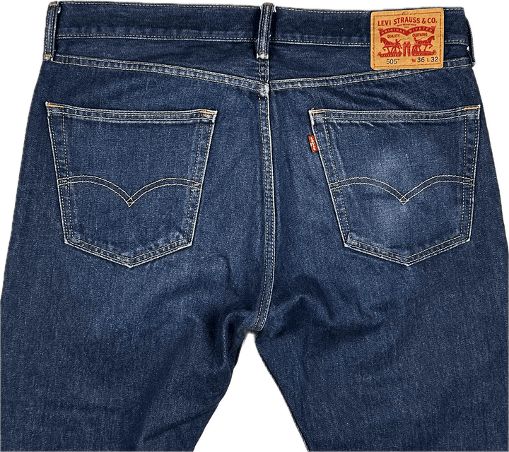 Levis Straight 505 Men's Denim Jeans - Size 36S