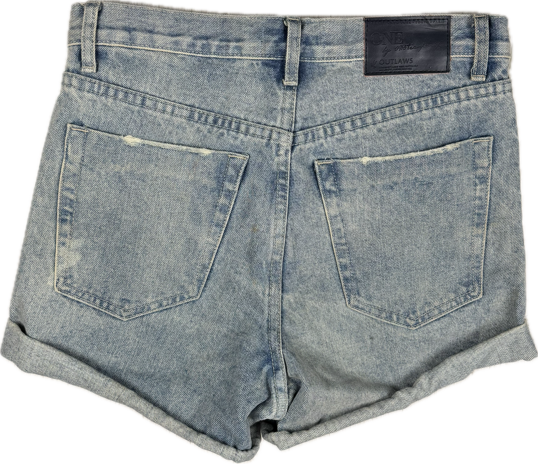 One Teaspoon 'Outlaws' Cuffed Denim Shorts  - Size 26