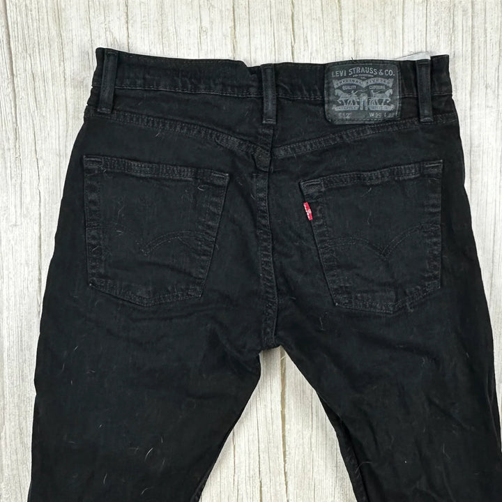Levis 512 Slim Taper Mens Black Denim Jeans  - Size 29/32