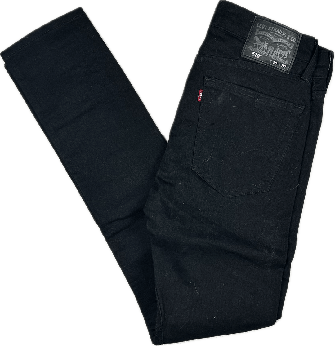 Levis 519 Black Mid Rise Skinny Jeans -Size 30/32