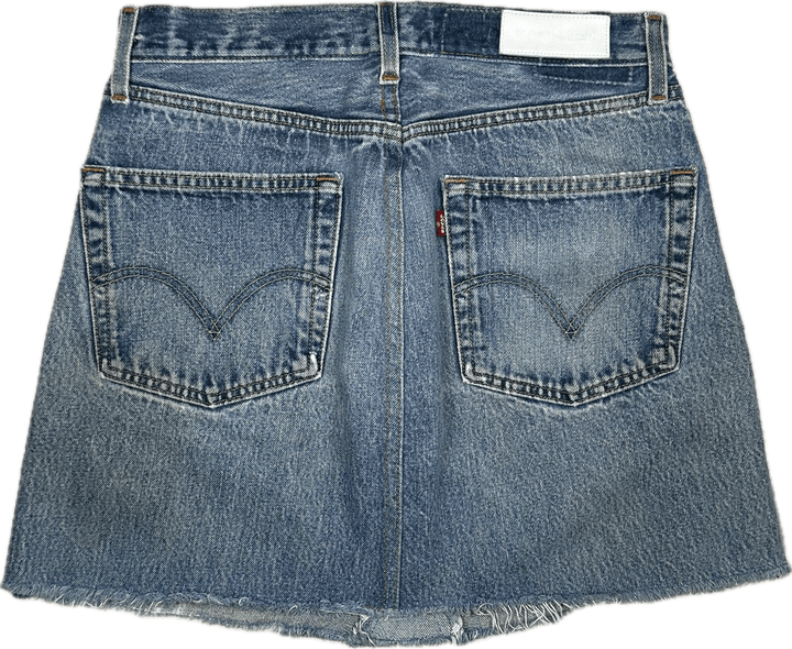 Re/Done USA Raw Hem Denim Mini Skirt - Size 28