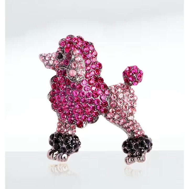 Jewelled pink Poodle Brooch - Jean Pool