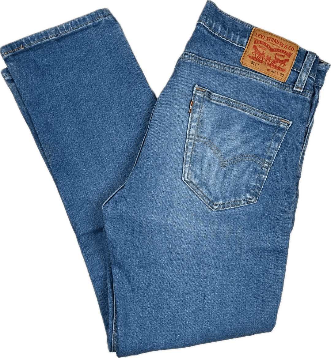 Levis Slim Straight 511 Men's Denim Jeans - Size 36/30 - Jean Pool