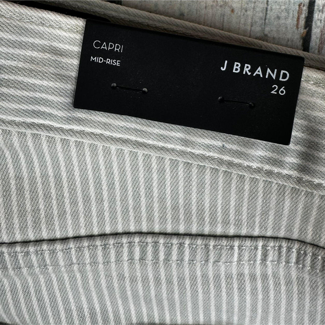 NWT- J Brand 'Capri ' Bleach Stripe Denim Jeans- Size 26 - Jean Pool