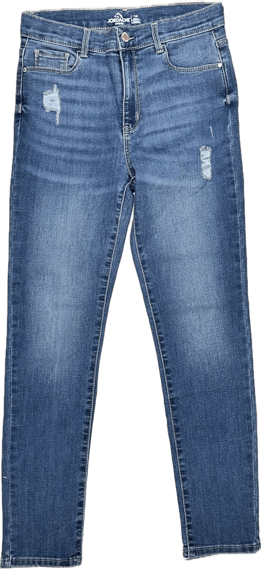 Jordache Girls 'Skinny' Stretch Blue Jeans - Size 14Y - Jean Pool
