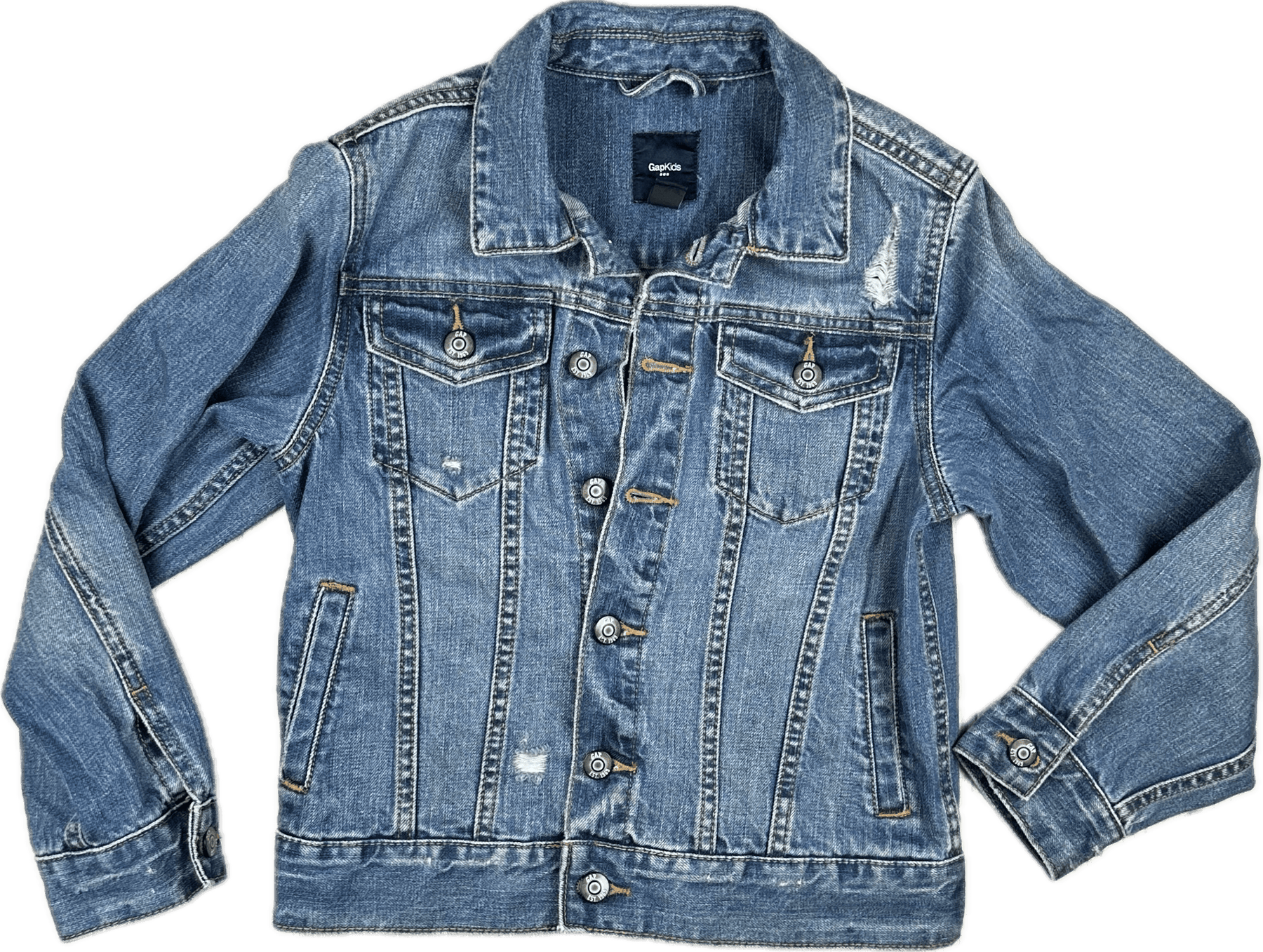 GAP Kids Classic Distressed Denim Jacket Size 8Y Jean Pool