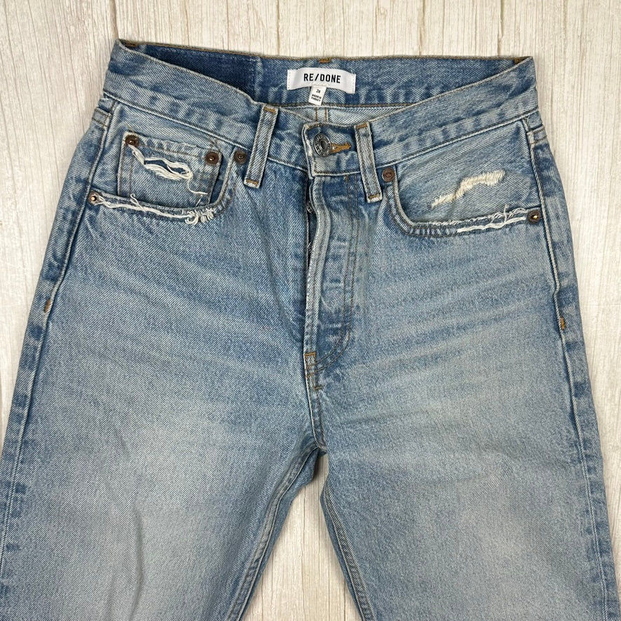 RE/DONE 70s Stovepipe Blue Straight Jeans -Size 24