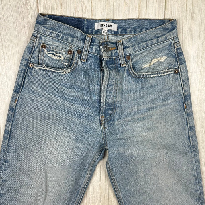 RE/DONE 70s Stovepipe Blue Straight Jeans -Size 24