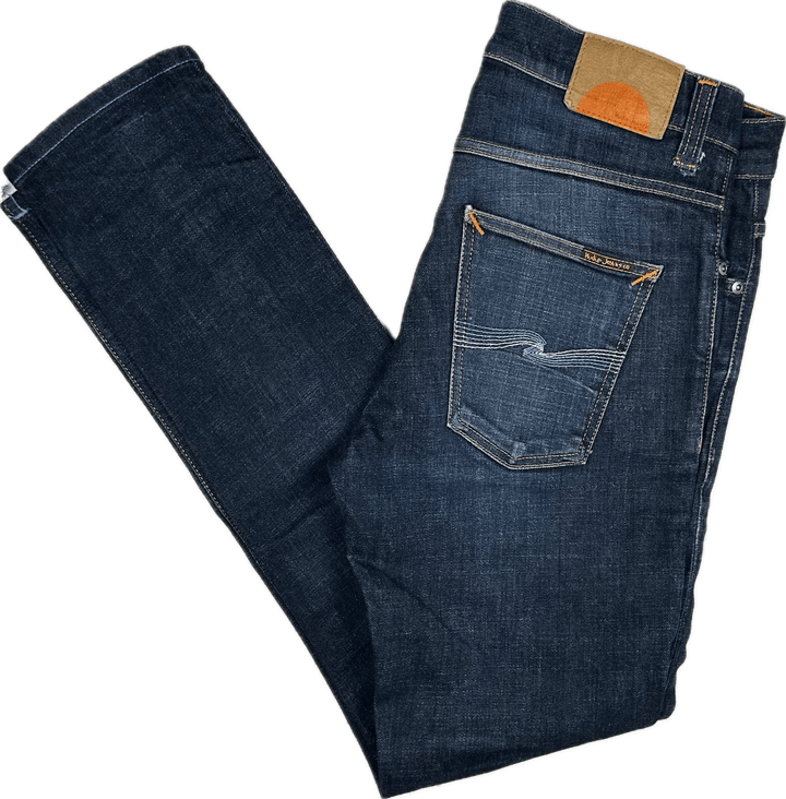 Nudie 'Lean Dean' Dry Aquamarine Organic Cotton Jeans- Size 32/32