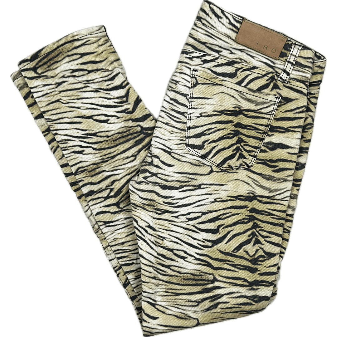 IRO France Ladies Tiger Print Slim Fit Jeans- Size 29 - Jean Pool
