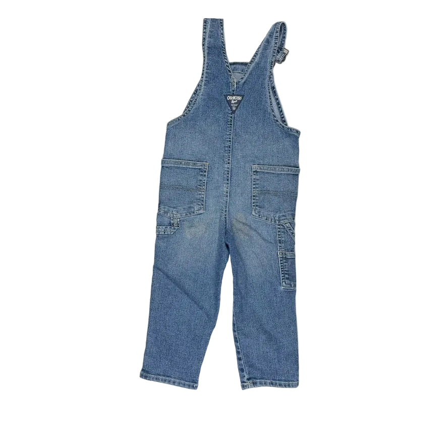 Osh Kosh Logo front Denim Toddler Overalls - Size 3T