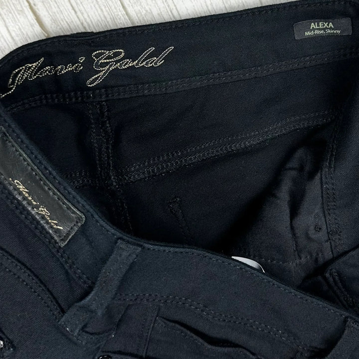 Mavi Gold 'Alexa' Mid Rise Black Skinny Jeans -Size 27/32
