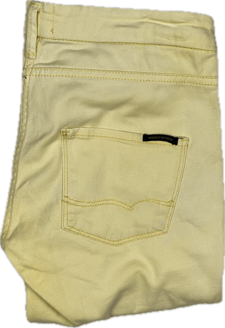 Maison Scotch Womens Low Rise Yellow Chinos -Size 26