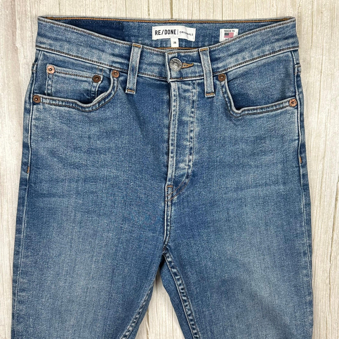 RE/DONE High Rise Ankle Crop Stretch Jeans -Size 26