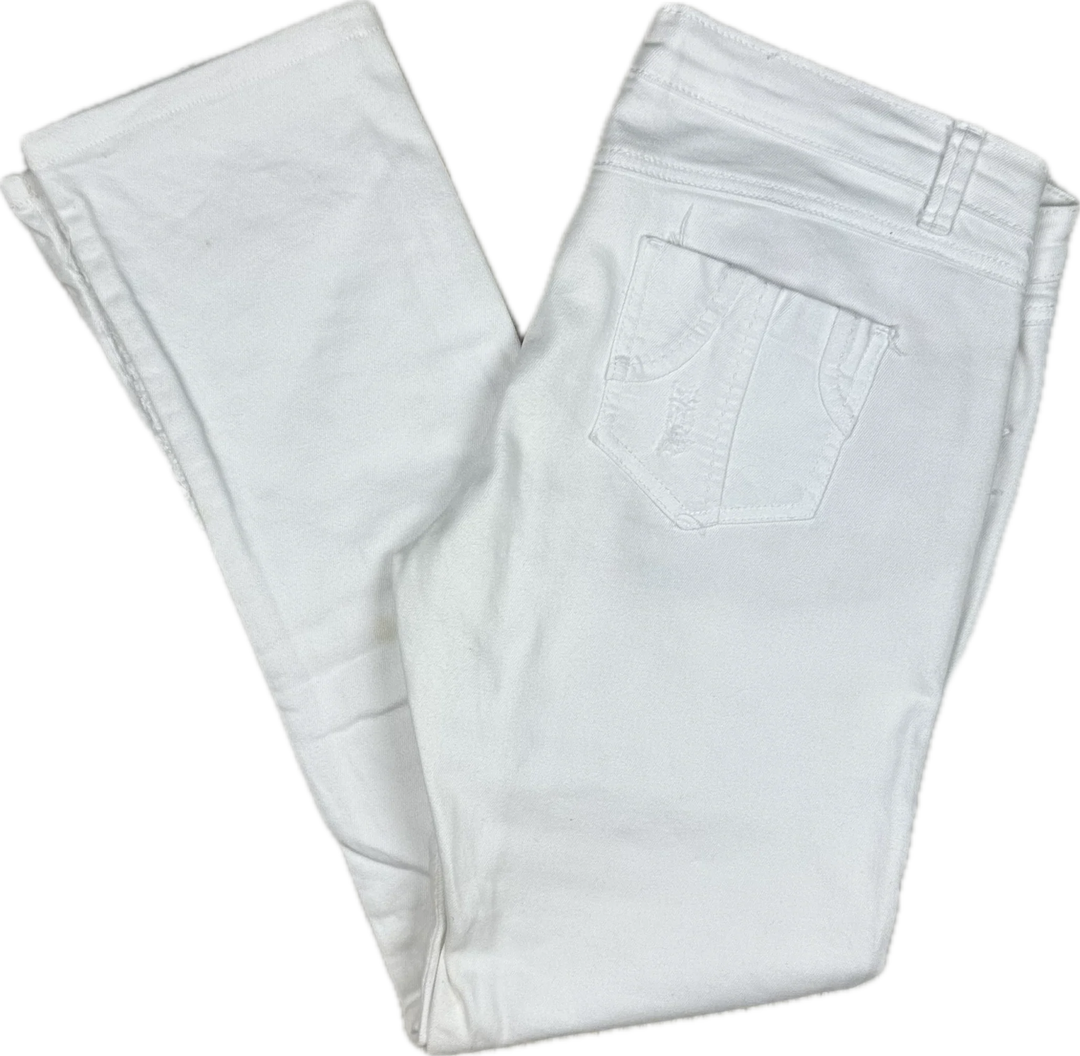 Desigual Embellished White on White Ladies Jeans- Size 28