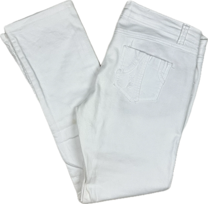 Desigual Embellished White on White Ladies Jeans- Size 28