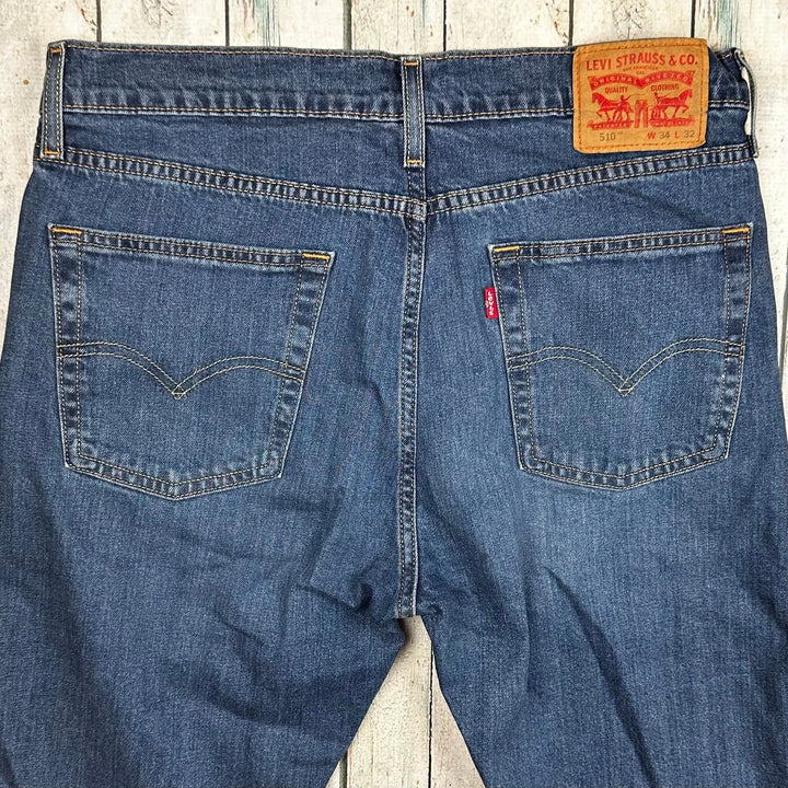 Levis 510 Mens Vintage Wash Slim Fit Jeans -Size 34/32 - Jean Pool