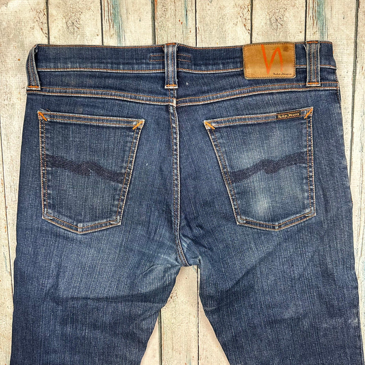 Nudie Jeans Co. 'Tube Kelly'Rinsed Strikey Jeans - Size 32/34 - Jean Pool