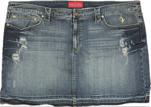 NEW- Baby Phat Y2K Denim Logo Pocket Skirt- US Size 24 or 26 + Plus
