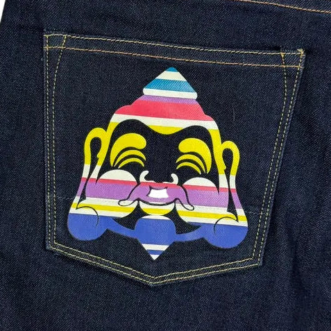 Evisu Japan Ladies Logo Pockets Slim Straight Jeans - Size 29