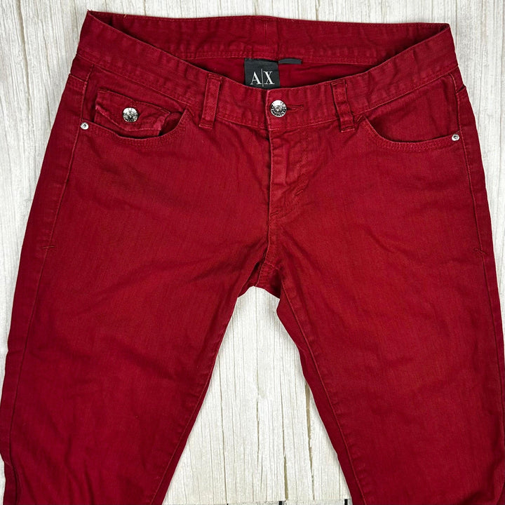 Armani Exchange Low Waist Skinny Red Jeans- Size 2US or 6AU