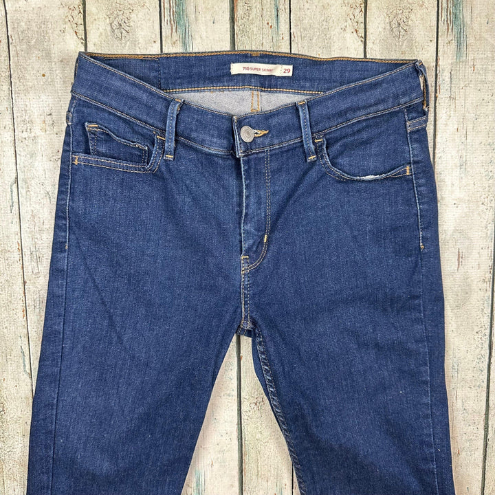 Levis 710 Super Skinny Mid Rise Denim Jeans - Size 29 - Jean Pool