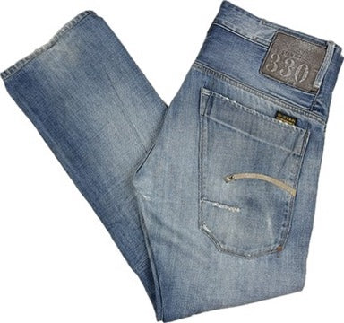 G Star RAW Mens 'Structor Straight' Trashed Jeans -Size 32