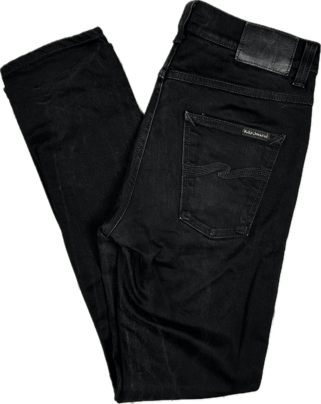 Nudie 'Lean Dean' Dry Cold Black Wash Organic Jeans- Size 30/32 - Jean Pool